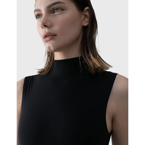 Women Knot Front Long Sleeve Crew Neck Sexy Tops Smoke Cloud Collection Bodysuit - Picture 5 of 6